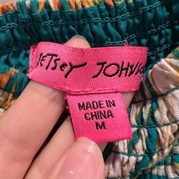 Betsey Johnson Green Raspberry Printed Maxi Dress Size Medium - Picture 4 of 8